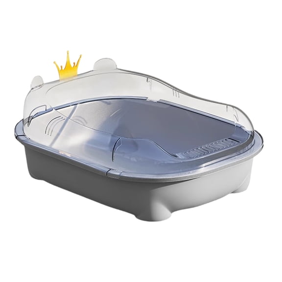 Open Cat Litter Box with High Sides, Anti-Splashing Litter Pan, Semi-Enclosed Removable Litter Box with Sifting Scoop, Open Top Kitty Toilet, Easy Clean Non-Stick