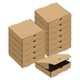 thumbnail image 1 of Caja de pizza, 12 piezas de 7 x 7 pulgadas, cajas de pizza cuadradas de papel de piel de vaca, para fiesta de pastel y galletas (marrón), 1 of 5