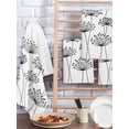 thumbnail image 2 of Black Dandelion Kitchen Dish Towels for Drying Dishes Set of 4, Country Modern Minimalist Flower Waffle Weave Microfiber Hand Tea Bathroom Towels Quick Dry & Absorbent Towel 15.7x23.6, 2 of 7