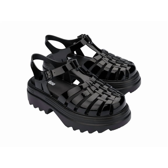 Melissa Possession Platform Jelly Sandals for Women â Classic Fisherman-Style Platform with Adjustable Ankle Strap, Lightweight EVA Sole, and Non- Traction