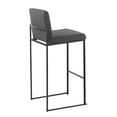 thumbnail image 6 of LumiSource Black Steel, Charcoal Fabric Fuji High Back Barstool - Set of 2, 6 of 8