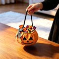 thumbnail image 4 of CUZIBR Girls Witch Halloween Costume Dress Puff Long Lace Sleeve Gothic Lace Up Swing Dress Kids Halloween Party Cosplay Outfits,Orange,One Size, 4 of 5