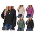 thumbnail image 4 of Camisetas para Mujer,Top De Manga Larga para Mujer Camisetas Informales para Mujer Top con Manga De Linterna con Volantes para Mujer Probado Profesionalmente, 4 of 6
