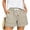 Khaki, variant on cocolona Womens Summer Casual Striped Beach Shorts Elastic Waist Drawstring Wide Leg Lounge Shorts with Pockets