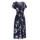 thumbnail image 5 of ICHUANYI Clearance Women Casual V-Neck Short Sleeve Summer Flower Print Knee-Length Dress For Beach(Black, XL) ICHUANYI WER2023080807796, 5 of 6