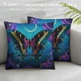 thumbnail image 3 of Nawypu Faux Leather Throw Pillow Covers Compatible with Magic Moon Moth Mystical Goth Astrology Art, Modern Solid Decorative for Bedroom Living Room, Cushion Cases for Couch Bed Sofa, 3 of 5