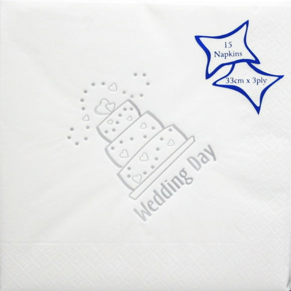 NPK Serviettes de Table Imprimées en Feuille pour Mariage (Lot de 15)