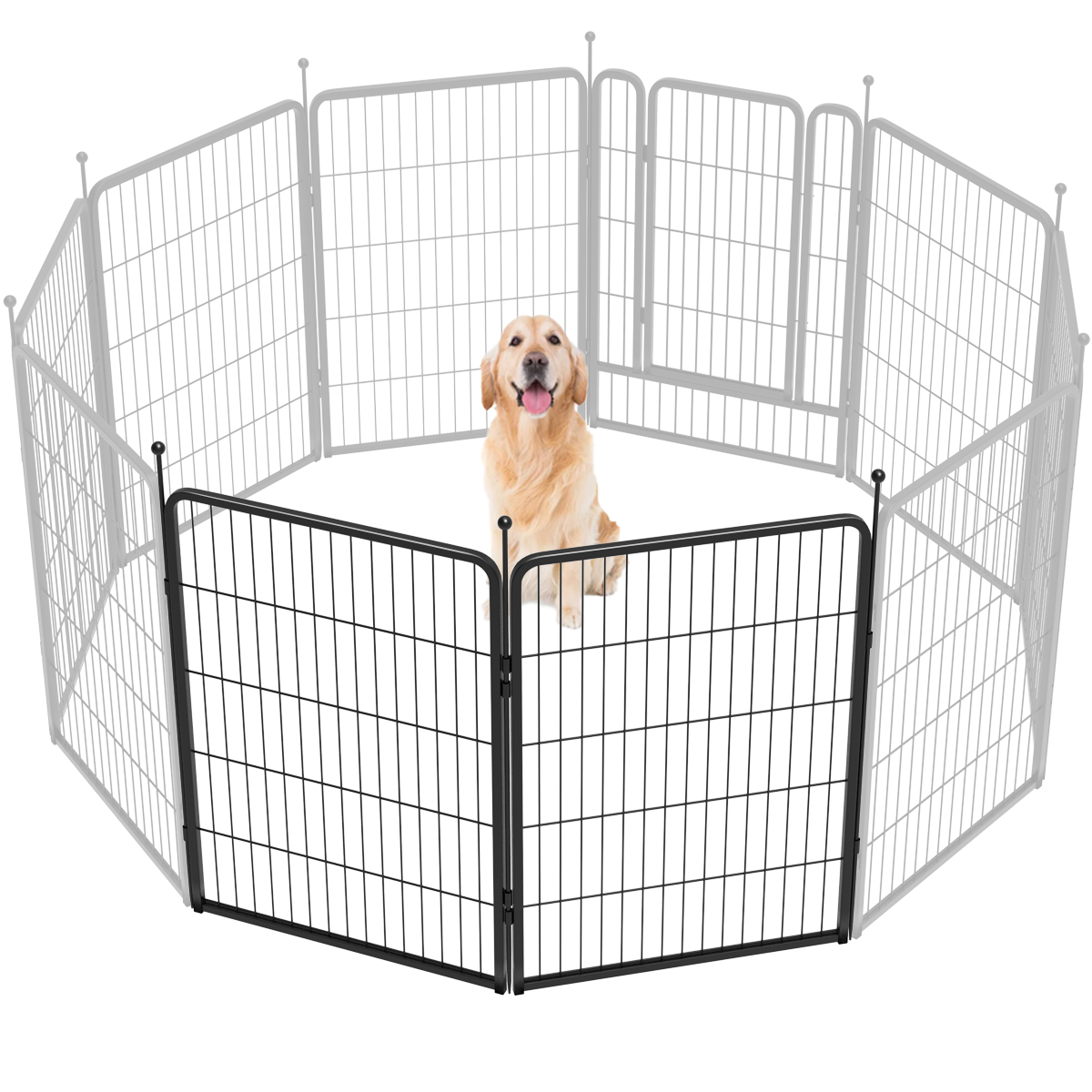 FXW Rollick Dog Playpen Outdoor, 2 Panels 40" Height Dog Fence Exercise Pen for Large/Medium