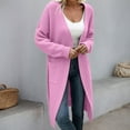 thumbnail image 2 of XEGLSBU Women Sweaters Fall Brown Knit Cardigan Sweater Outerwear Soft Comfortable Open Front Long Sleeve Pocket Coat Fall Winter Fashion Cardigan Sweaters for Women Short Pink Size XL, 2 of 4