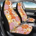 thumbnail image 3 of Yuyamidu Hippie Floral Car Seat Covers for Women Waterproof Auto Front Seats Covers Fashion Car Interior Accessories Set, 3 of 7