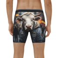 thumbnail image 2 of Men's Boxer Briefs, Surrealist Cow Soft and Breathable Mens Underwear Boxer Briefs With Widen Waist, 2 of 5