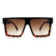thumbnail image 3 of Squared Mobster Mafia Oversize Rectangular Sunglasses Black Tortoise - Brown, 3 of 8