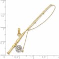 thumbnail image 2 of 10K Yellow With Rhodium 3-D Fly Rod Fishing Pole Charm (18.3 X 64.25) Made In United States -Jewelry By Sweet Pea, 2 of 5