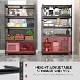 thumbnail image 5 of 60''H Heavy Duty 5-Tier Metal Storage Shelves, Adjustable Shelf Rack, Home Standing Shelf Units for Garage/Kitchen, 5 of 9
