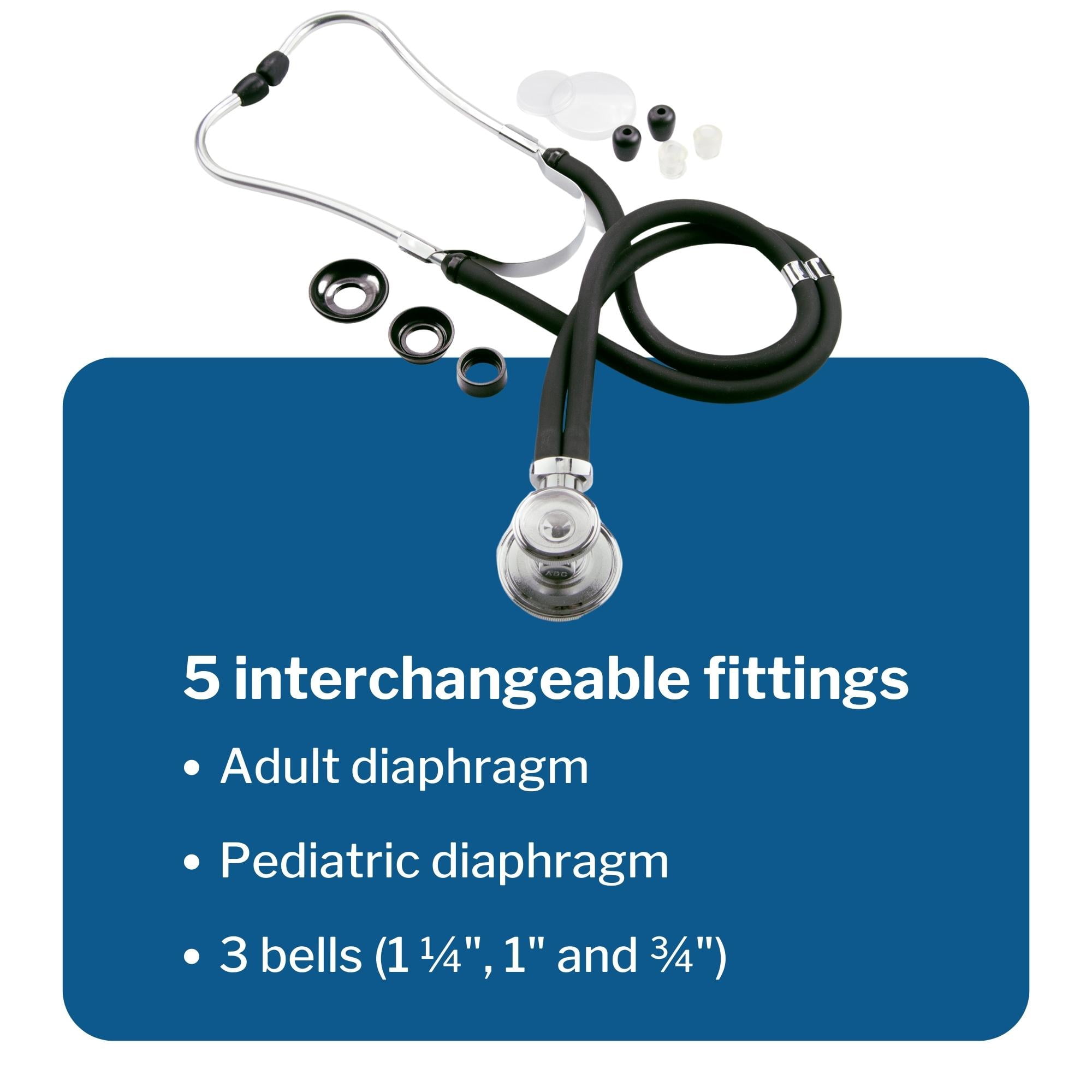 McKesson Sprague Rappaport Stethoscope for Adults, Kids - 16 in Tube, Black, 1 Ct