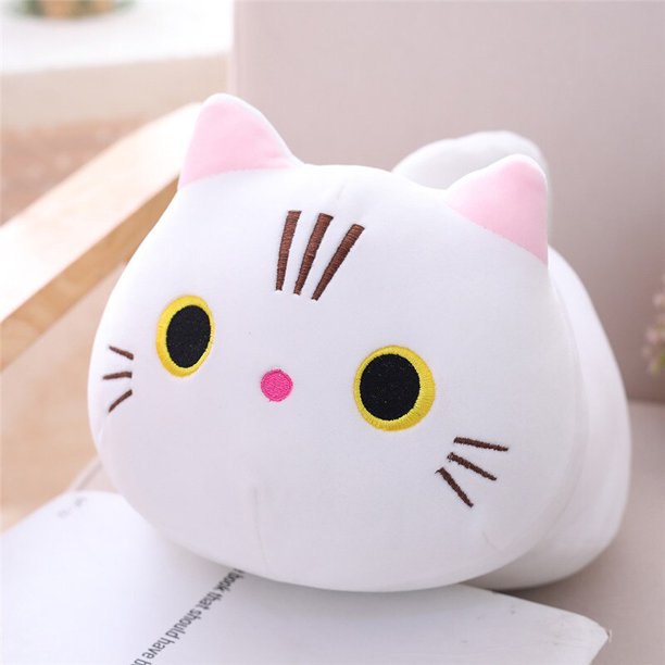 25cm 35cm 50cm plush cat toy white black brown stuffed animal cat plush throw pillow kids toys birthday gift for childrenwhite25cm Deng Xun unisex