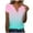 Pink, variant on Tumotour Summer Tops For Women Short Sleeve V Neck Tunic Shirts Casual Gradient Color Loose Fashion Trendy Lightweight Soft Casual Summer Outfits Clothes 2025