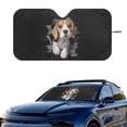 thumbnail image 2 of Xixirimido Car Windshield Sun Shade Foldable Sunshade Front Window Cover Sun Visor for Trucks SUVs Sedan Universal Car Interior Accessories, Beagle Dog Black, 2 of 8