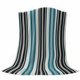 thumbnail image 6 of Black Blue Striped Blanket Soft Cozy Warm Throw Blanket for Couch, Plush Fuzzy Flannel Fleece Blankets for Sofa, Farmhouse Modern Stripes Art Bed Blankets Lightweight Gifts for Women, 40"x60", 6 of 9