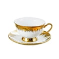 thumbnail image 2 of Taza de café y platillo de cerámica Juego de té de porcelana Hermoso estilo Brillante Elegante Blanco, 2 of 9