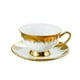 thumbnail image 2 of Juego de taza de café de cerámica con platillo Juego de taza de té de la tarde 7oz Delicado con oro Blanco, 2 of 9
