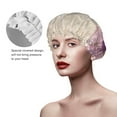 thumbnail image 4 of YFYANG Women's Double Waterproof Shower Cap, Purple Vintage Flowers Reusable Hair Cap for All Hair Styles and Head Sizes, 4 of 9