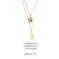 thumbnail image 3 of Cyra | Collar Doble para Mujer con Dijesde Bandera de México y balón Fabricado en Chapa de Oro y esmaltado, Color Dorado, 3 of 4