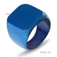 thumbnail image 3 of Blue/Gold/Silver/Black Wedding Band Rings Men's 18mm Titanium Steel Ring Sz 7-13, 3 of 9