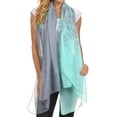 thumbnail image 2 of Sakkas Nichole summer gauze featherweight patterned versitile sheer scarf wrap - 1-Aqua - One Size Regular, 2 of 5