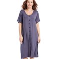 thumbnail image 5 of Women's Plus Size Modal Short Sleeve Button Down Nightdress Soft Loose Pajama Dress, 5 of 5