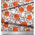 thumbnail image 3 of Soimoi Toile de Coton Feuilles & Fleurs Roses Imprimés par Yard 42 Pouces de Large, 3 of 3
