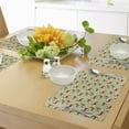 thumbnail image 4 of Ambesonne Christmas Place Mats Set of 4, Damask Snowflake Deer, Standard Size, Dark Green Avocado Green, 4 of 6