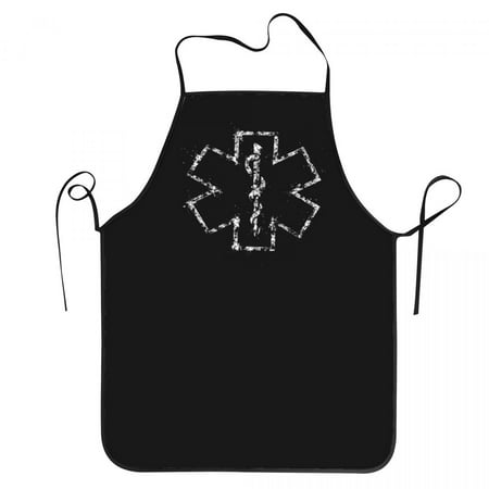 

Star Of Life Apron for Women Men Unisex Bib Caduceus First Responder Goth Cooking Kitchen Tablier Cuisine Chef Gardening