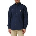 thumbnail image 1 of Carhartt Men's Rugged Flex® Relaxed Fit Midweight Canvas Long-Sleeve Shirt, Navy, 4X-Large, 1 of 7