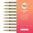 thumbnail image 2 of Sakura Pigma Micron Fine Pens Set, Fine, Assorted Sizes, Black Ink, 10 Count, 2 of 5