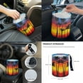 thumbnail image 7 of Jeiento Dusk Palm Leaves Car Seat Cover Full Set of 14 Car Seat Protector Auto Steering Wheel Cover Seatbelt Pads Armrest Cushion Trash Can Rearview Mirror Cover Handbrake Cover Set Coasters, 7 of 7