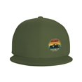 thumbnail image 3 of DouZhe Flat Brim Cap Snapback Hat, Retro Rainbow Car Prints Adjustable Green Adult Baseball Cap, 3 of 6