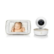 Angle View: Motorola Video Baby Monitor - Wide Angle HD Camera with Infrared Night Vision and Remote Pan, Tilt, Zoom - 5-Inch LCD Color Display with Split Screen View, Room Temperature and Sound Alert MBP50-G