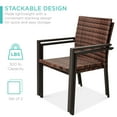 thumbnail image 4 of Best Choice Products Set of 2 Wicker Chairs, Stackable Outdoor Dining Furniture w/ Armrests - Light Brown, 4 of 8