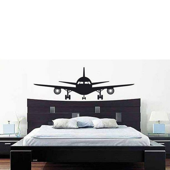 Airplane Wall Stickers Bedroom Headboard Wall Decor Vinyl Wall Decals Removable 15x45cm