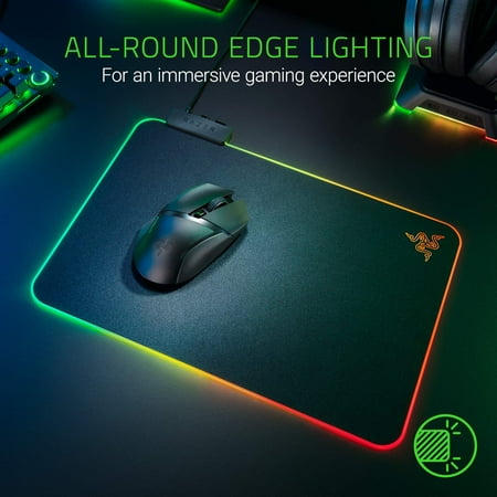 Razer - Firefly V2 Hard Surface Gaming Mouse Pad with Chroma RGB Lighting - Black