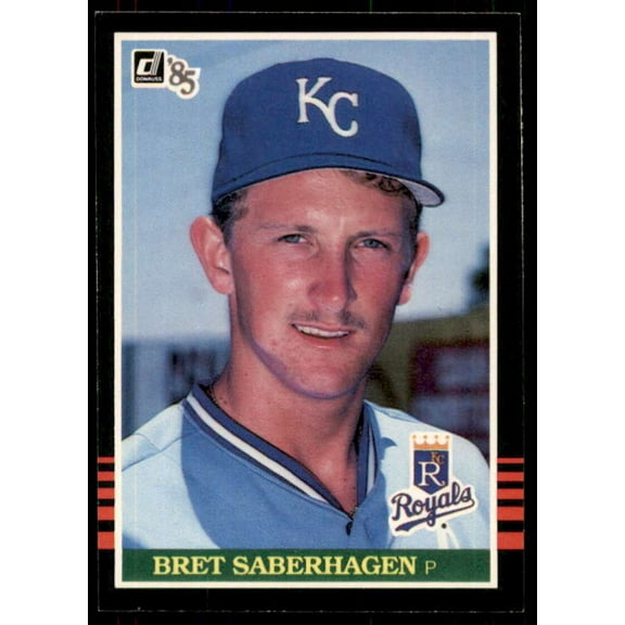 Bret Saberhagen RC/UER 18 career IP on back Rookie Card 1985 Donruss #222