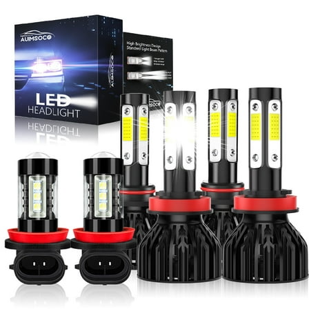 For Acura	ILX 2013-2021 LED Headlight 9005 H11 H11 Bulbs Combo, 40W High Power Lamps,6000K Pure White, Easy To Install,4000LM Ultra Bright,  Plug-N-Play Halogen Replacement