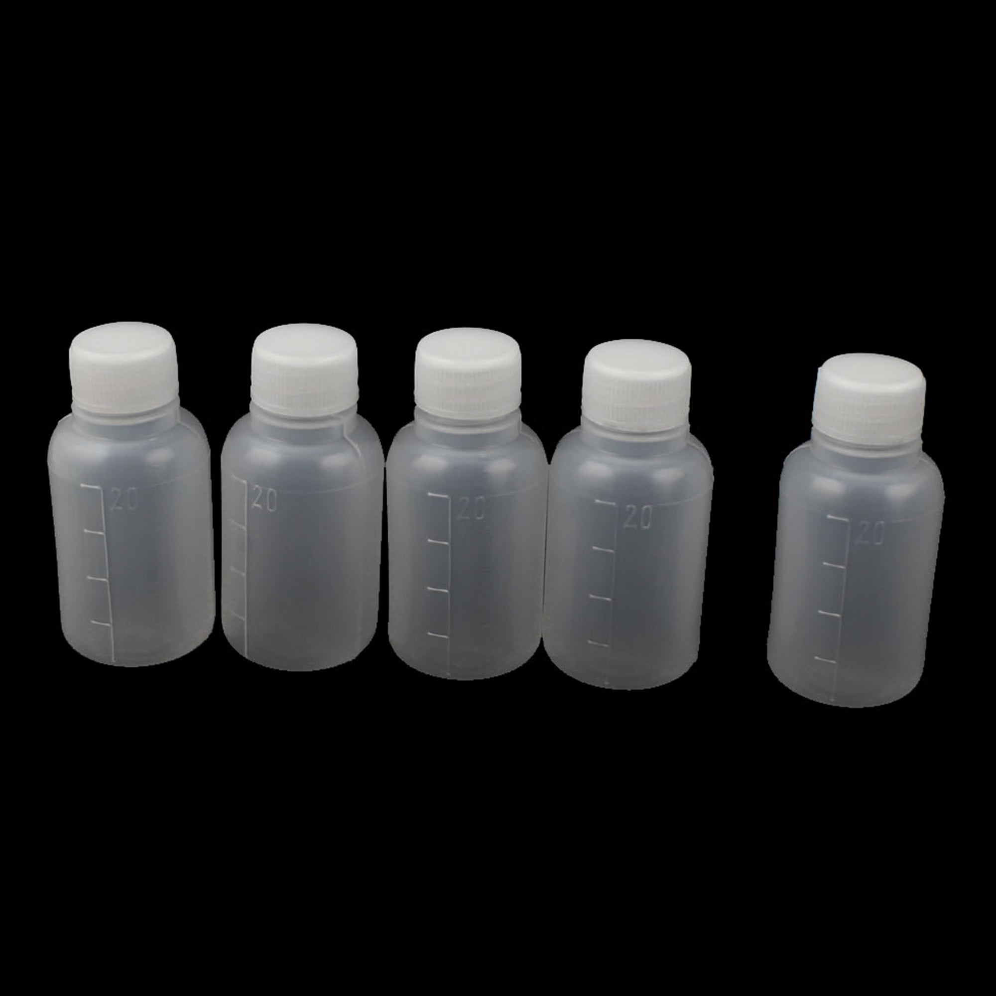 Unique Bargains Mini Travel Empty Plastic Liquor 20ML Capacity Bottle White 5 Pcs
