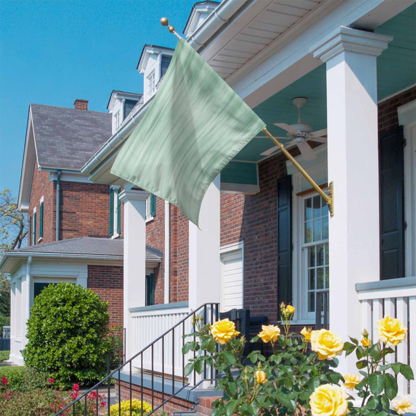 Green Ombre Striped House Flag 28 x 40 Inches, Modern Abstract Art Weather Proof Outdoor Patio Flags Double Sided Small House Decoration for Yard Lawn Outside Home