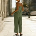 thumbnail image 5 of hoksml Women's 2 Piece Linen Cotton Set, Vacation Outfits for Women, Cami Top and Wide Leg Pants, 5 of 6