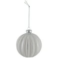 thumbnail image 5 of Northlight Striped Ball and Onion Glass Christmas Ornaments - 3" (80mm) - White and Silver  - 4ct, 5 of 7