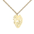 thumbnail image 1 of Collar Colgante Corazón Anatómico Humano Acero Inoxidable Cadena Clavícula Regalo, 1 of 7