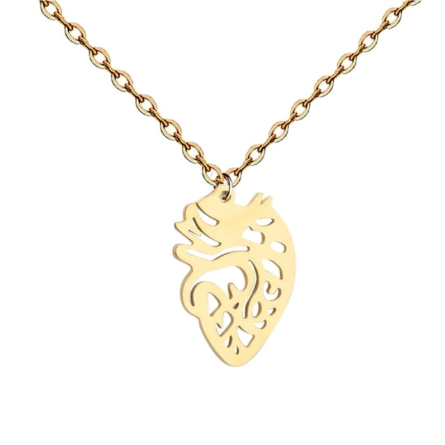 Collar Colgante Corazón Anatómico Humano Acero Inoxidable Cadena Clavícula Regalo