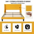 thumbnail image 5 of Allewie Full Size Fabric Upholstered Platform Bed Frame with Wingback Headboard, Light Yellow, 5 of 7